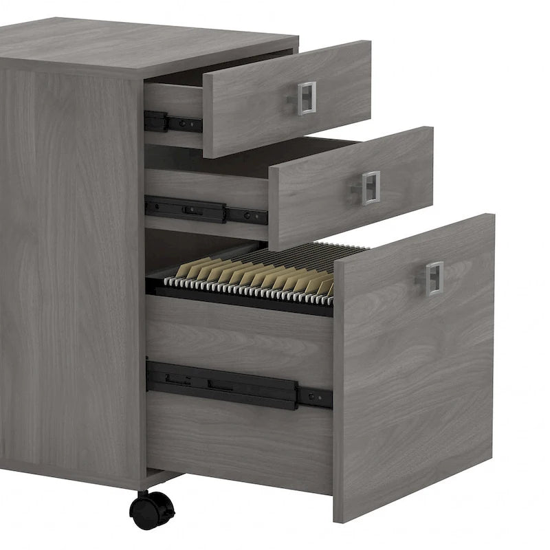 L Shaped Desk with Hutch and Drawers