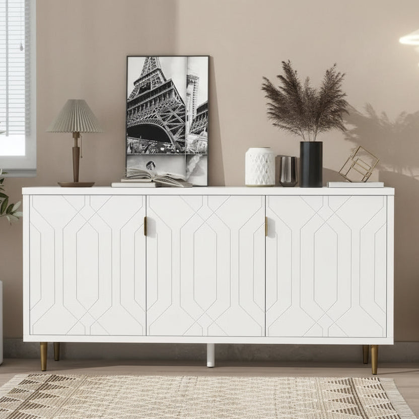 65 Modern TV Stand with Doors & Adjustable Shelves for TVs Up to 70