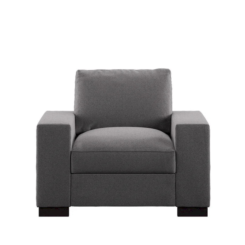Grey Fabric Double Sided Down-Feather Filled Chair