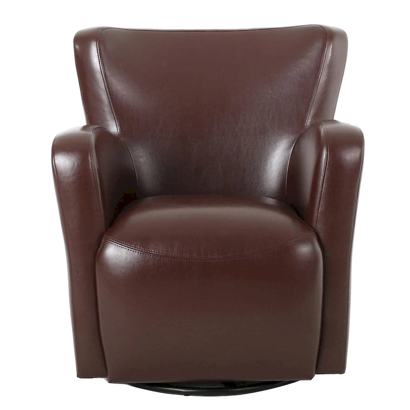 Bonded Leather Wingback Swivel Club Chair