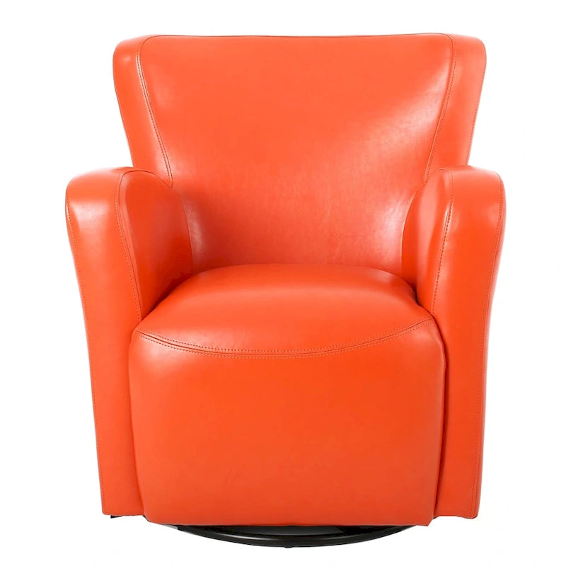 Bonded Leather Wingback Swivel Club Chair