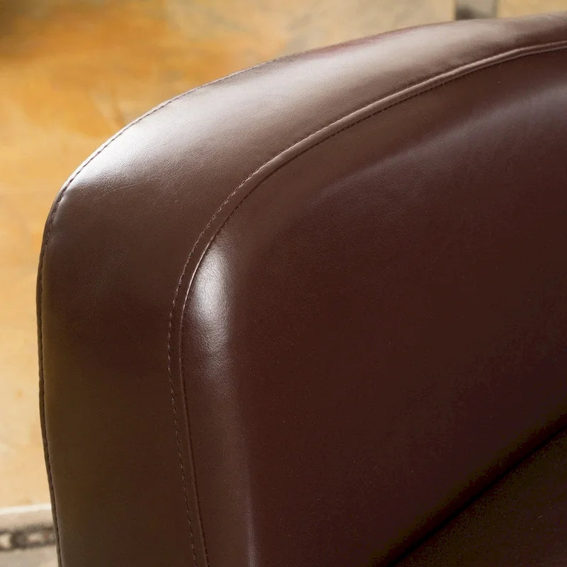 Bonded Leather Wingback Swivel Club Chair