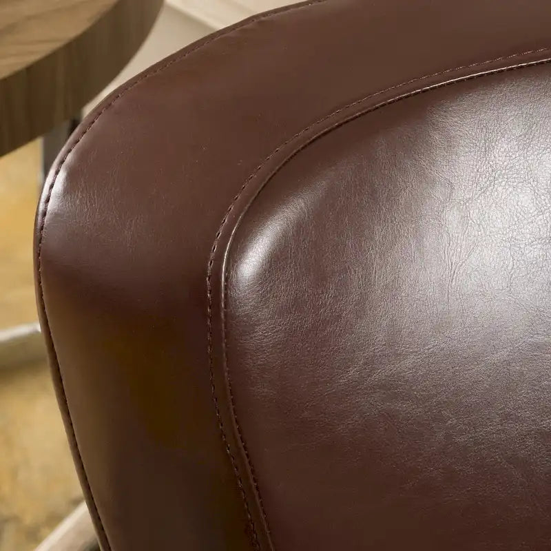 Bonded Leather Wingback Swivel Club Chair