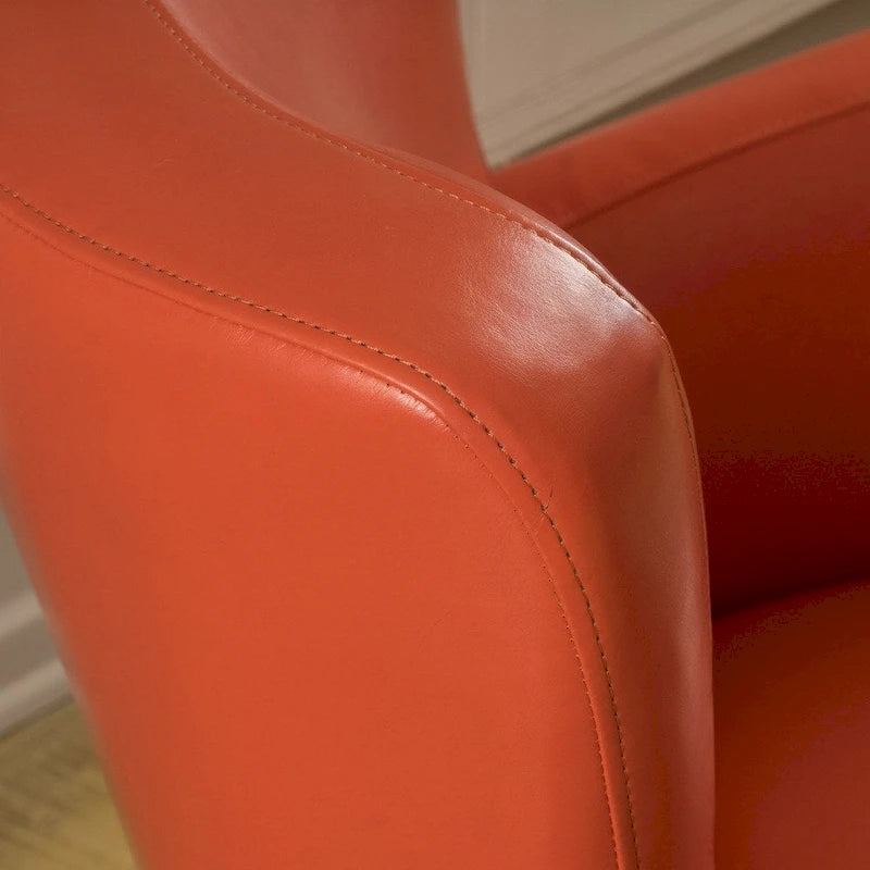 Bonded Leather Wingback Swivel Club Chair
