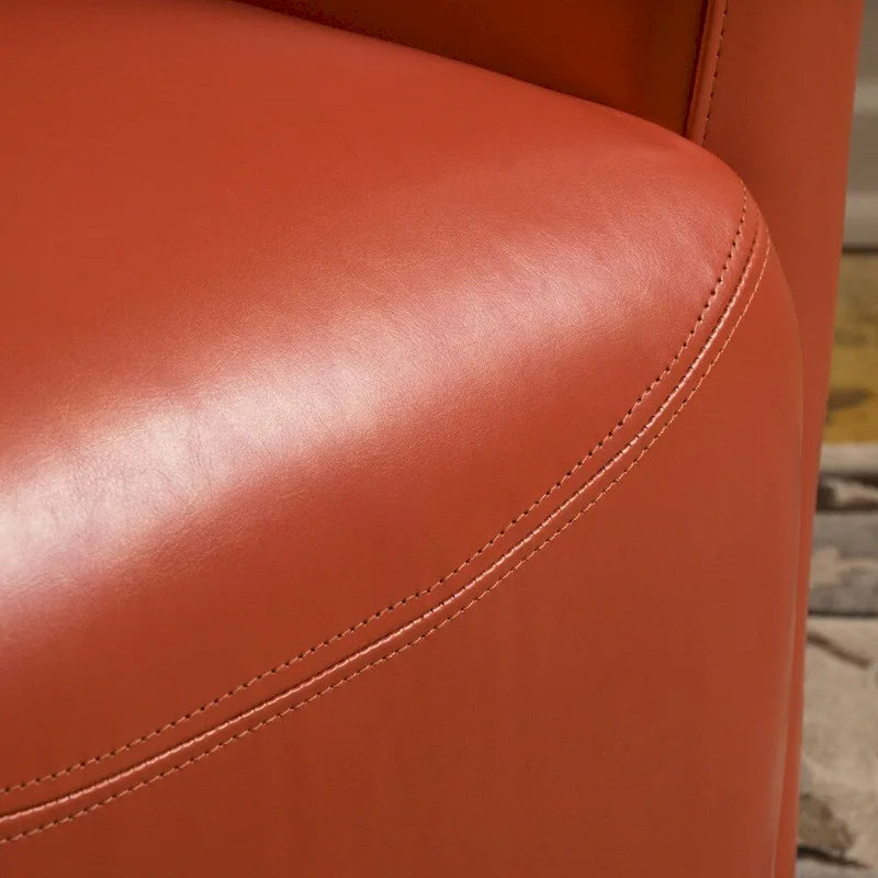 Bonded Leather Wingback Swivel Club Chair
