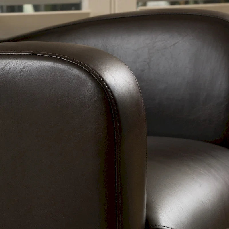 Bonded Leather Wingback Swivel Club Chair