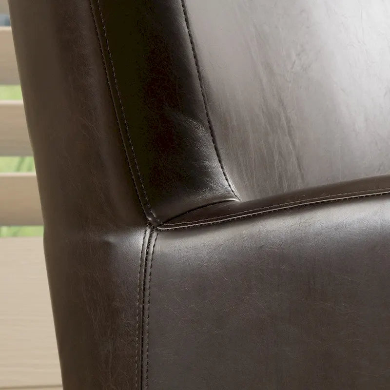 Bonded Leather Wingback Swivel Club Chair