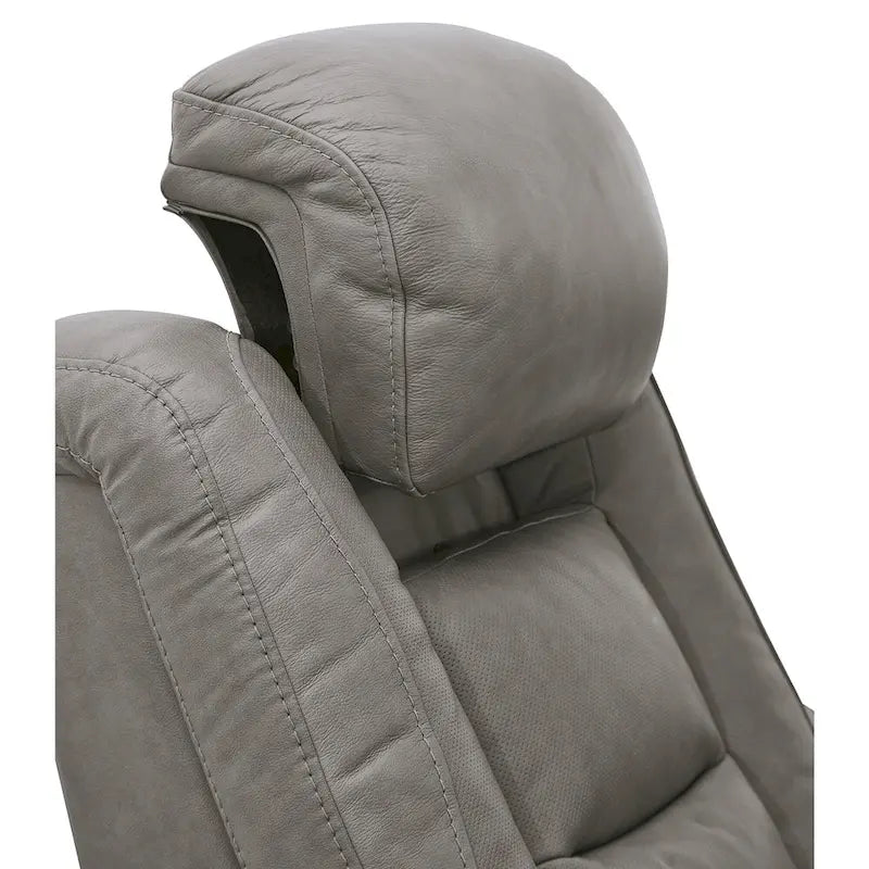 The Contemporary Power Recliner with Adjustable Headrest, Dove Gray