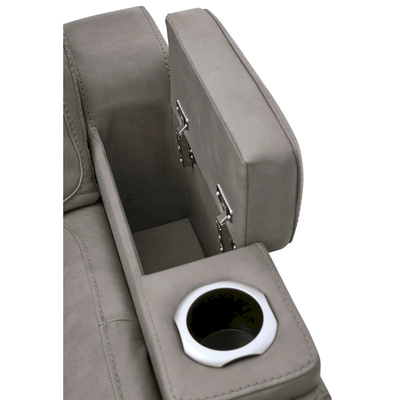 The Contemporary Power Recliner with Adjustable Headrest, Dove Gray