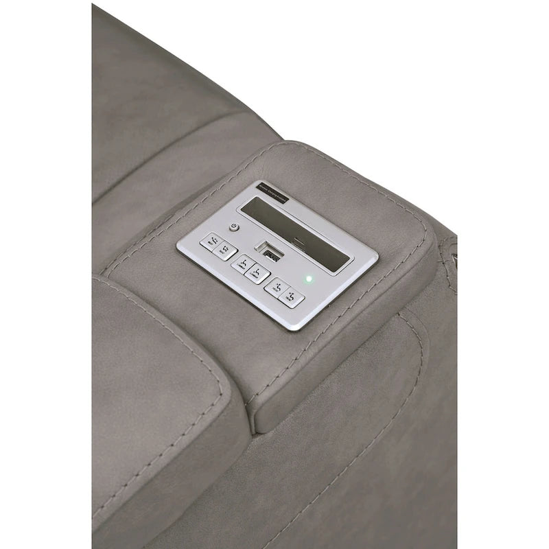 The Contemporary Power Recliner with Adjustable Headrest, Dove Gray