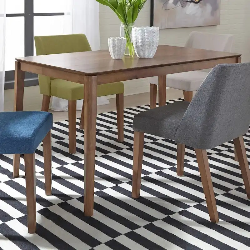 Satin Walnut Rectangular Leg Table