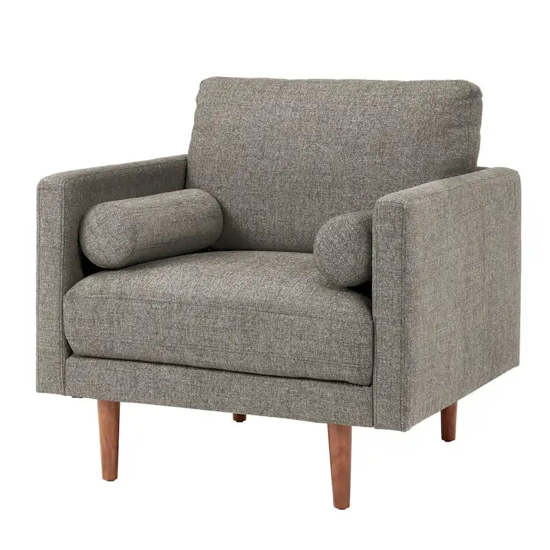 Mid-Century Tapered Leg Chair with Pillows
