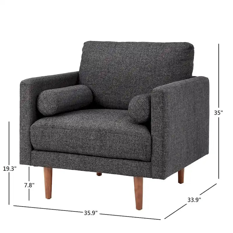 Mid-Century Tapered Leg Chair with Pillows