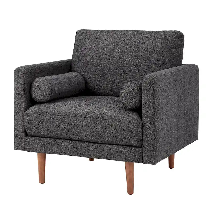 Mid-Century Tapered Leg Chair with Pillows