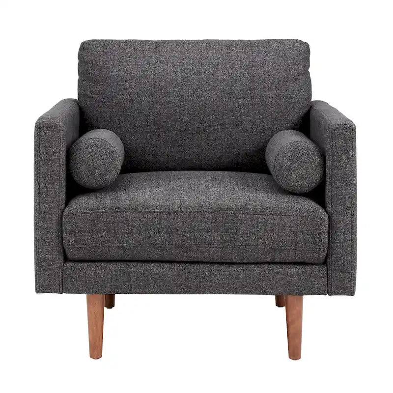 Mid-Century Tapered Leg Chair with Pillows