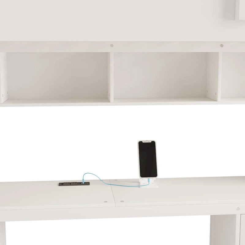 Loft Bed with Desk, Cabinets