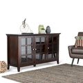 SOLID WOOD 62 inch Wide Transitional Wide Storage Cabinet - 62w x 18d x 34 h