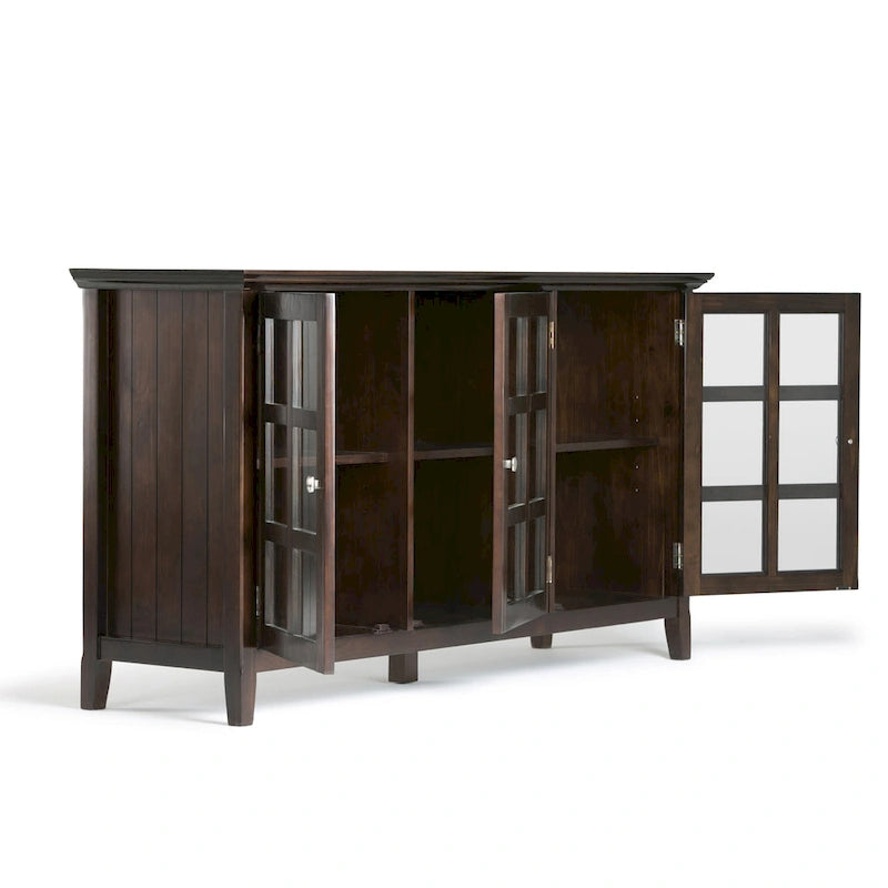 SOLID WOOD 62 inch Wide Transitional Wide Storage Cabinet - 62w x 18d x 34 h