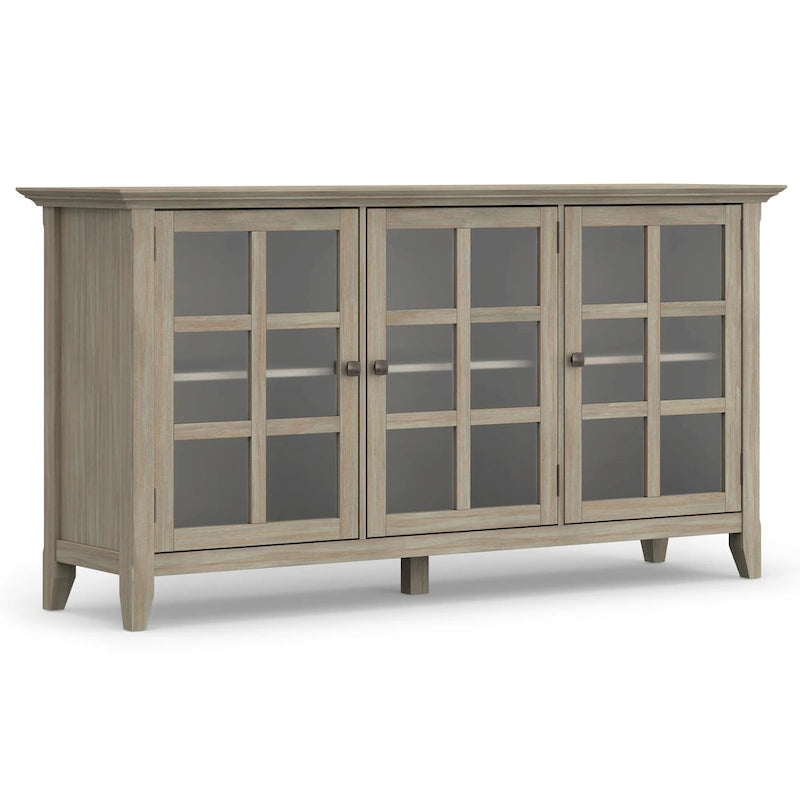 SOLID WOOD 62 inch Wide Transitional Wide Storage Cabinet - 62w x 18d x 34 h
