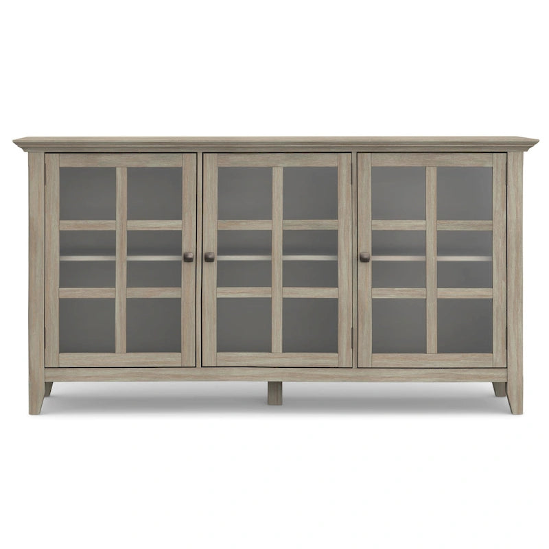 SOLID WOOD 62 inch Wide Transitional Wide Storage Cabinet - 62w x 18d x 34 h