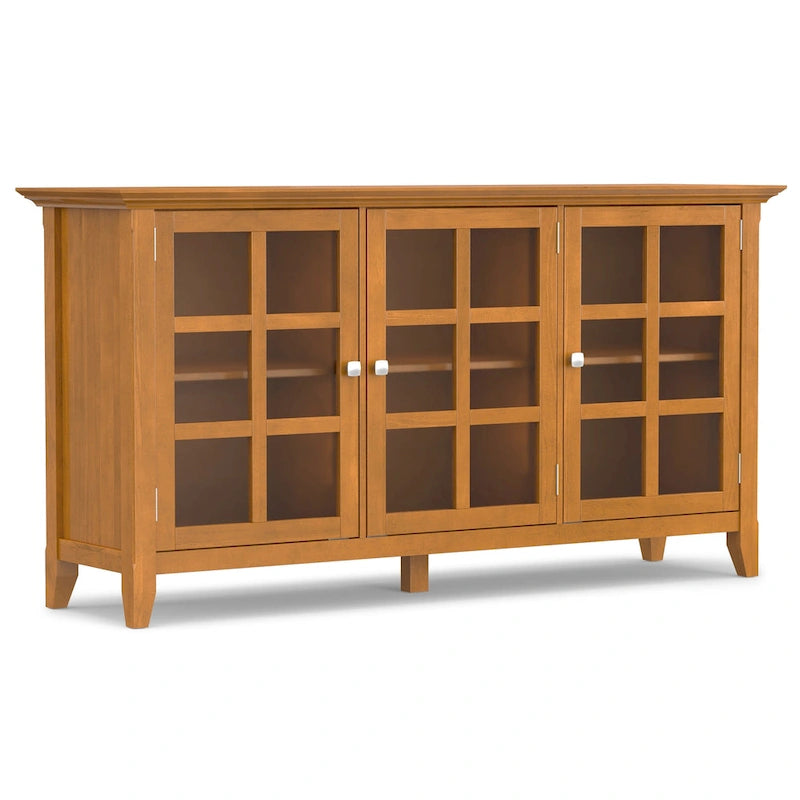 SOLID WOOD 62 inch Wide Transitional Wide Storage Cabinet - 62w x 18d x 34 h