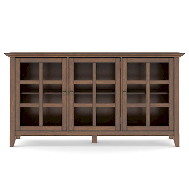 SOLID WOOD 62 inch Wide Transitional Wide Storage Cabinet - 62w x 18d x 34 h