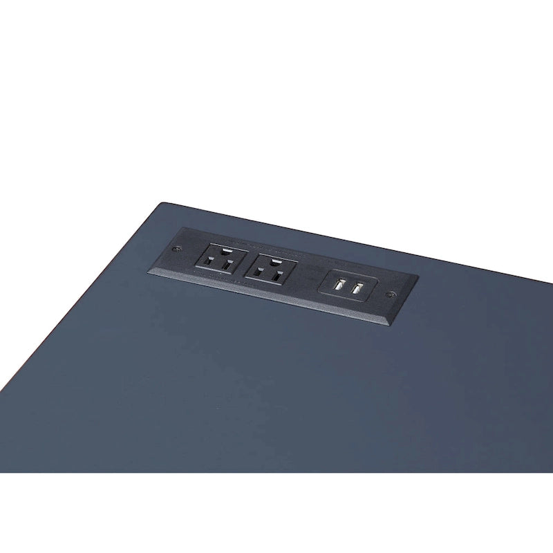 Metal Lift-top L-Shaped Computer Desk with USBs