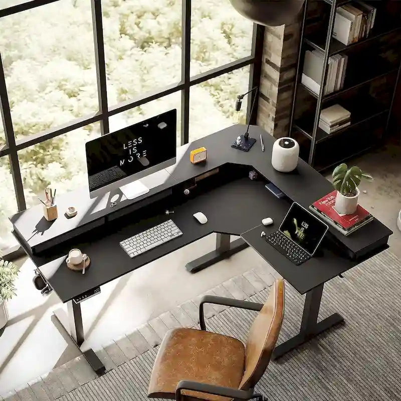 /Home Office Furniture/Brown&Black/Wood/Standing Desk/Desks