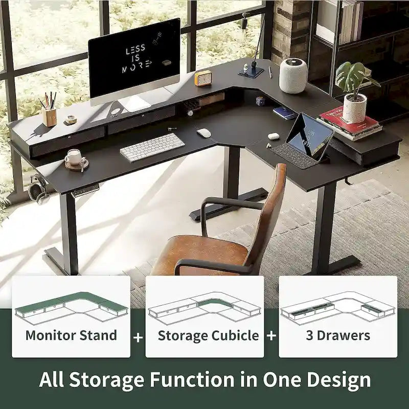 /Home Office Furniture/Brown&Black/Wood/Standing Desk/Desks