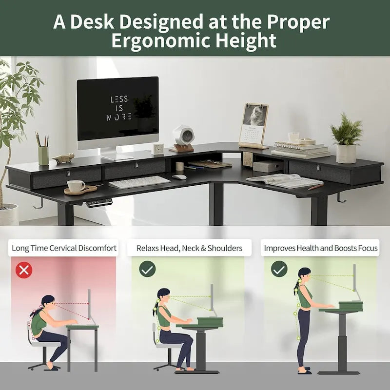 /Home Office Furniture/Brown&Black/Wood/Standing Desk/Desks