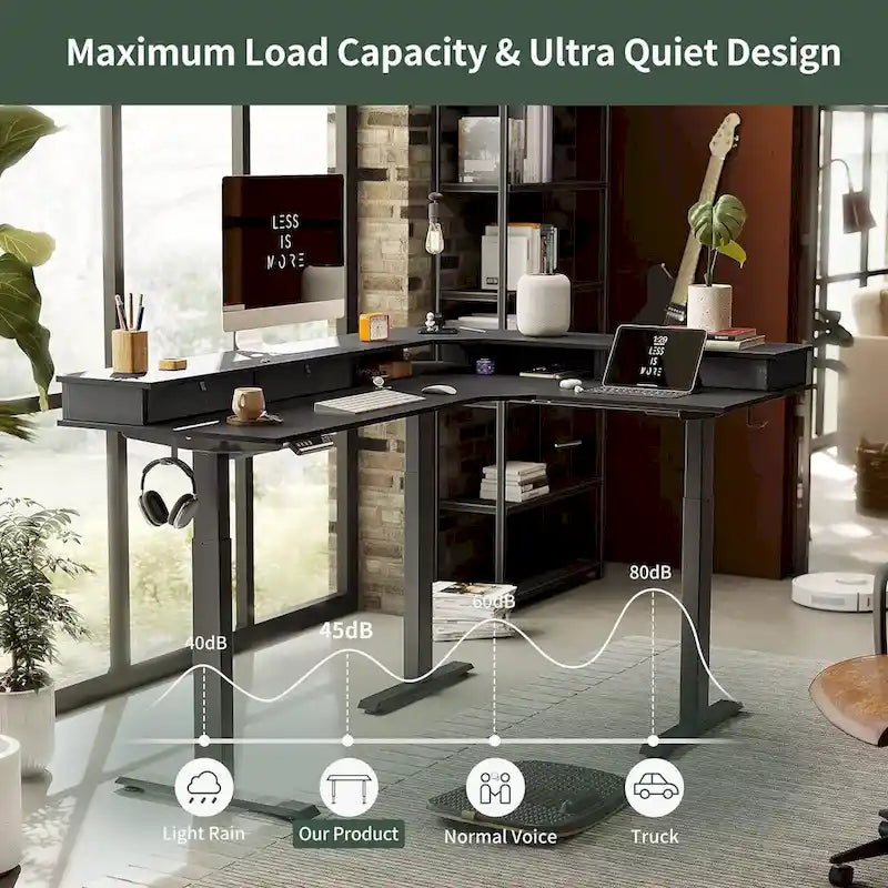 /Home Office Furniture/Brown&Black/Wood/Standing Desk/Desks