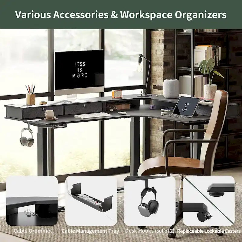 /Home Office Furniture/Brown&Black/Wood/Standing Desk/Desks