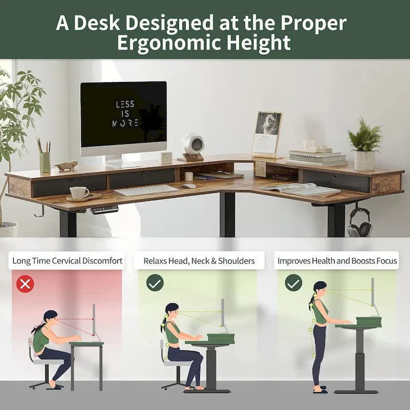 /Home Office Furniture/Brown&Black/Wood/Standing Desk/Desks