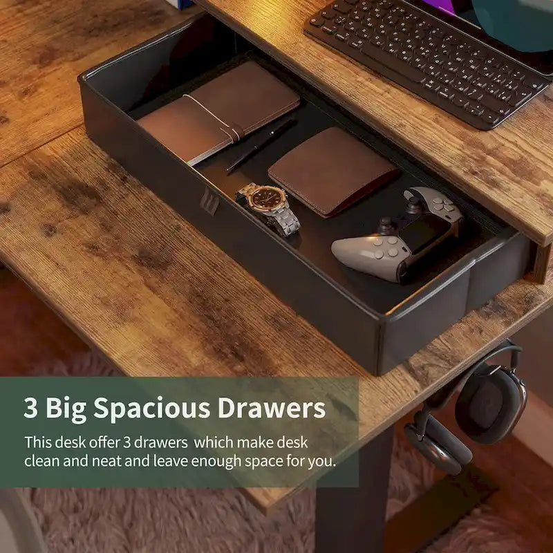 /Home Office Furniture/Brown&Black/Wood/Standing Desk/Desks