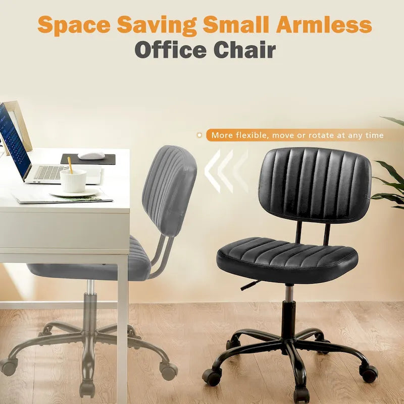 Low Back Task Chair Small Home Office Chair with Wheels