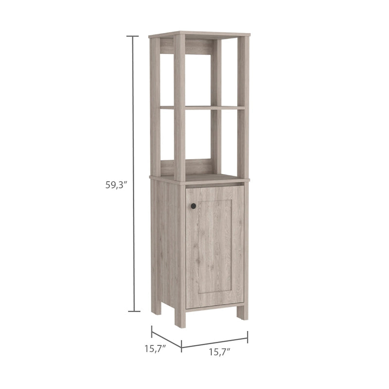 Linen Cabinet with 4 Shelves and Single Door Cabinet