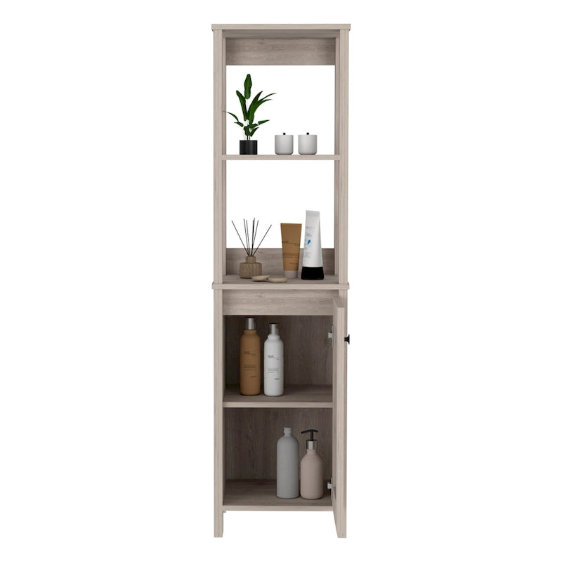 Linen Cabinet with 4 Shelves and Single Door Cabinet