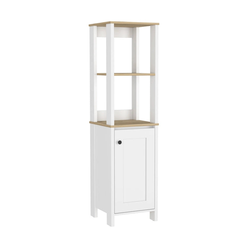 Linen Cabinet with 4 Shelves and Single Door Cabinet