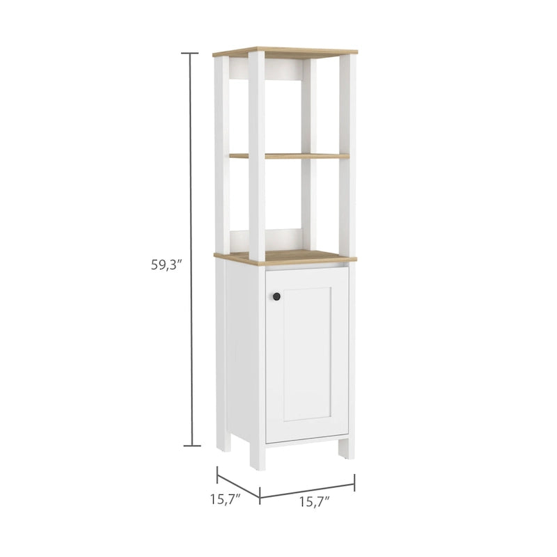 Linen Cabinet with 4 Shelves and Single Door Cabinet