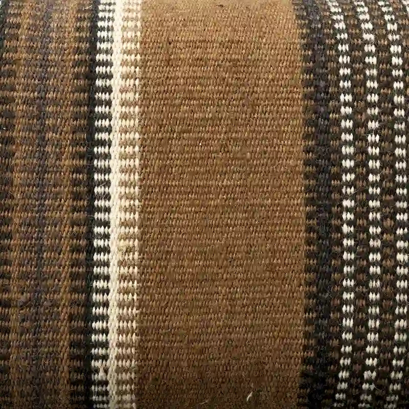 I Brown & Beige Patterned Jute w/ Wood Frame Accent Bench - 59W x 14.3D x 19H