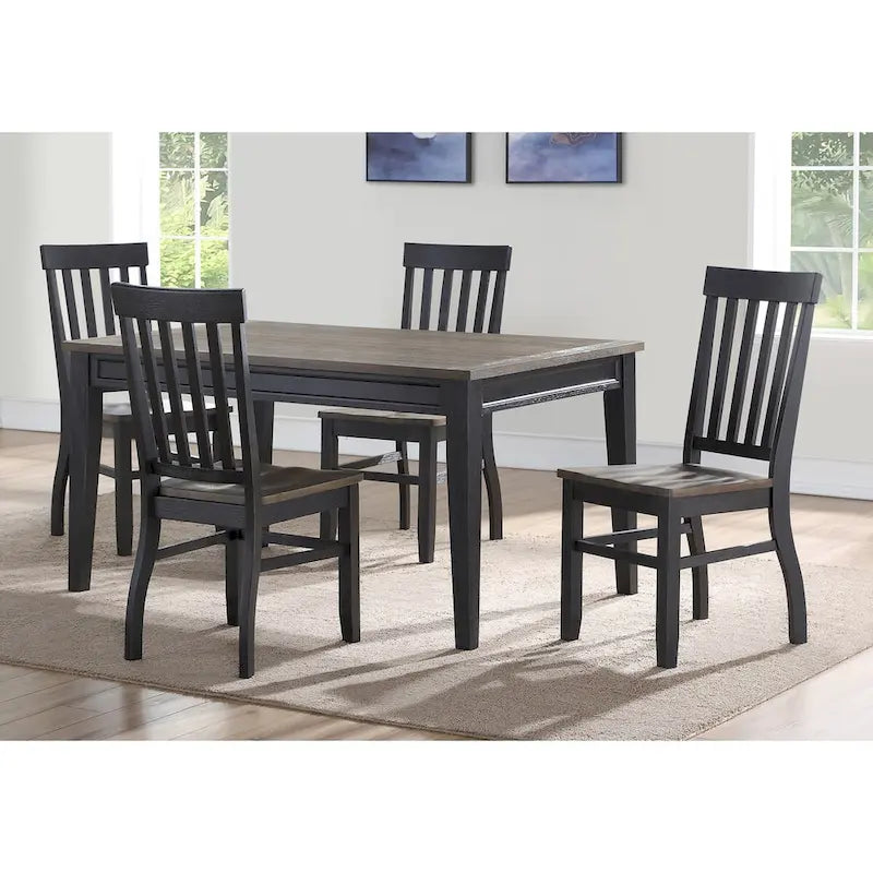 Two-Tone Ebony and Driftwood Dining Table