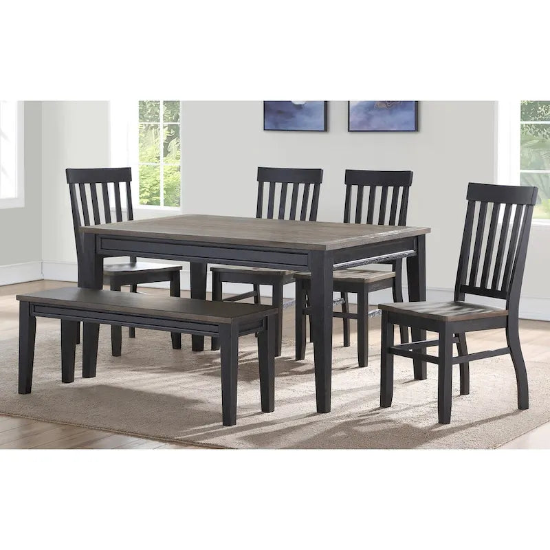 Two-Tone Ebony and Driftwood Dining Table