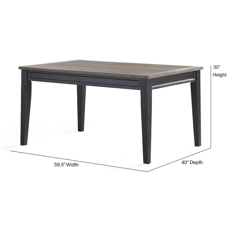 Two-Tone Ebony and Driftwood Dining Table