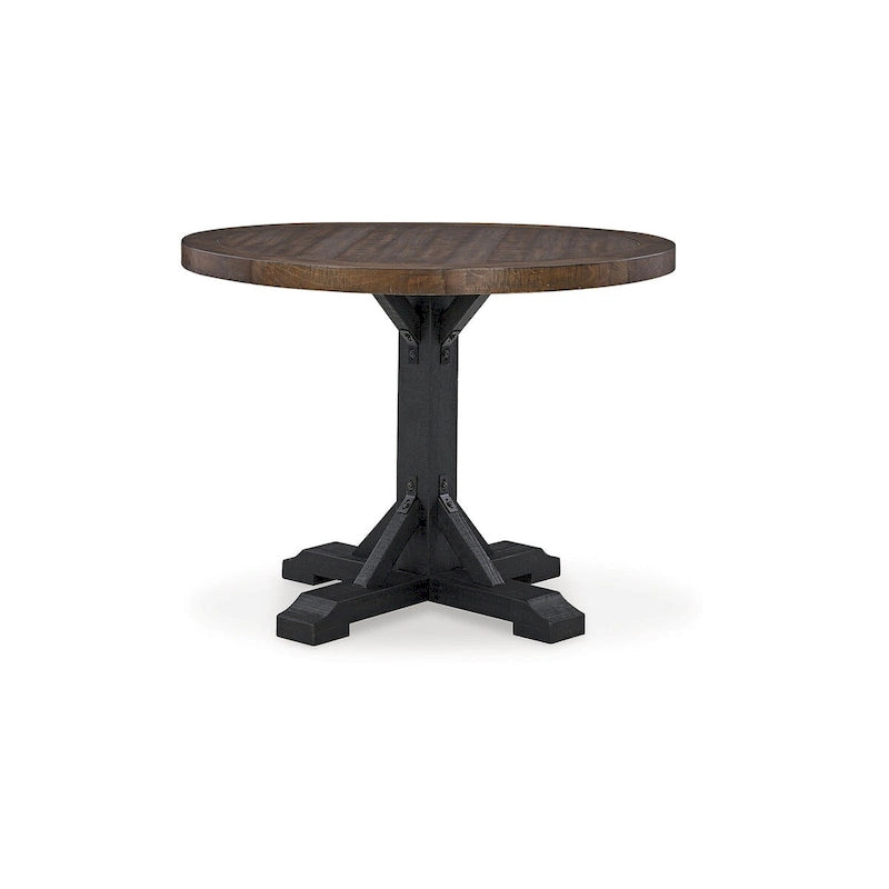 Black/Dark Brown Counter Height Dining Table - 48 W x 48 D x 36 H