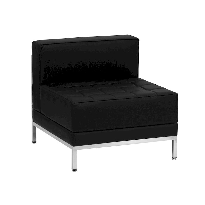 9 Piece Modular Sectional Configuration - Stainless Steel Legs - 140.5W x 28.75 - 140.5D x 27.5H