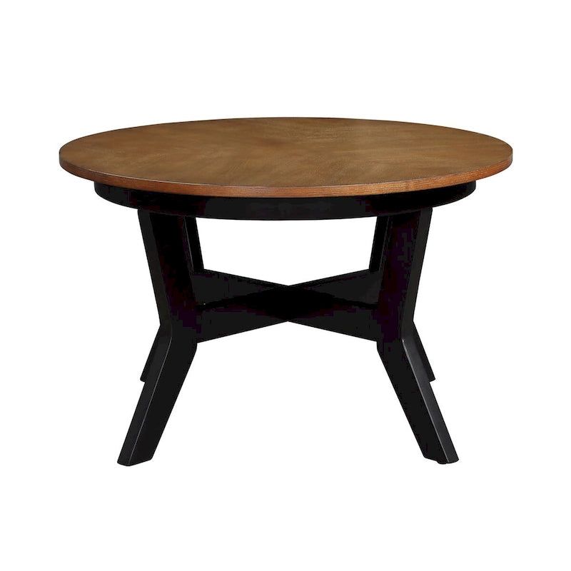 Mid Century Circle Wooden Coffee Table for Living Room Farmhouse