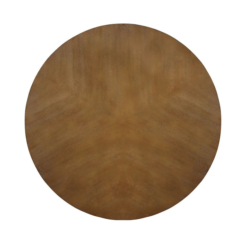 Mid Century Circle Wooden Coffee Table for Living Room Farmhouse