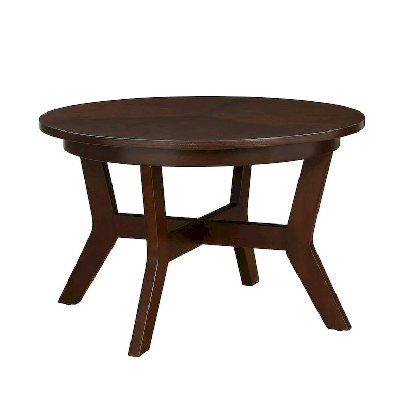 Mid Century Circle Wooden Coffee Table for Living Room Farmhouse