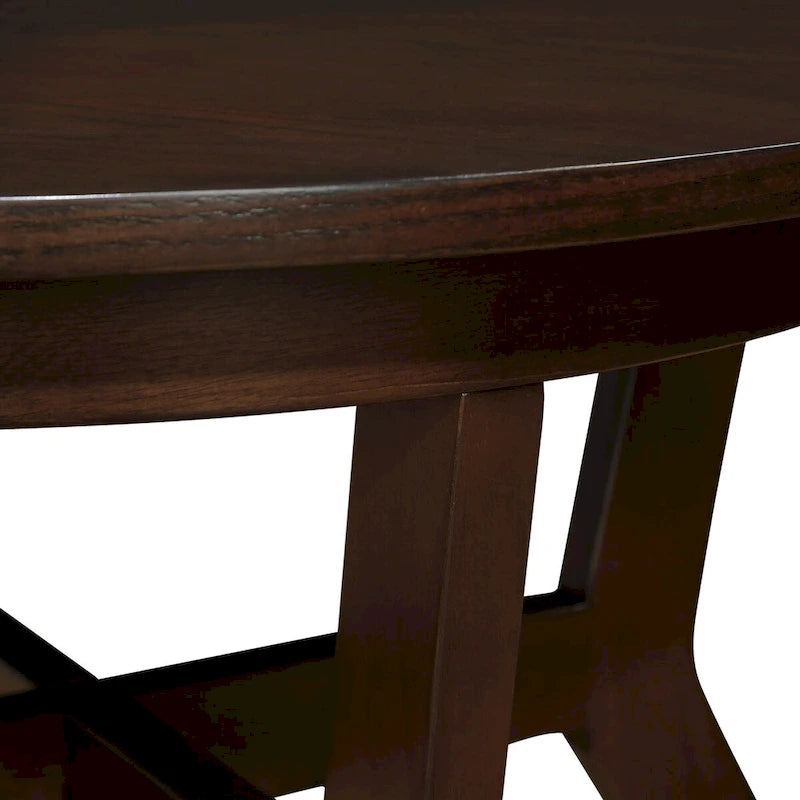Mid Century Circle Wooden Coffee Table for Living Room Farmhouse