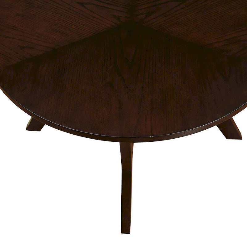 Mid Century Circle Wooden Coffee Table for Living Room Farmhouse